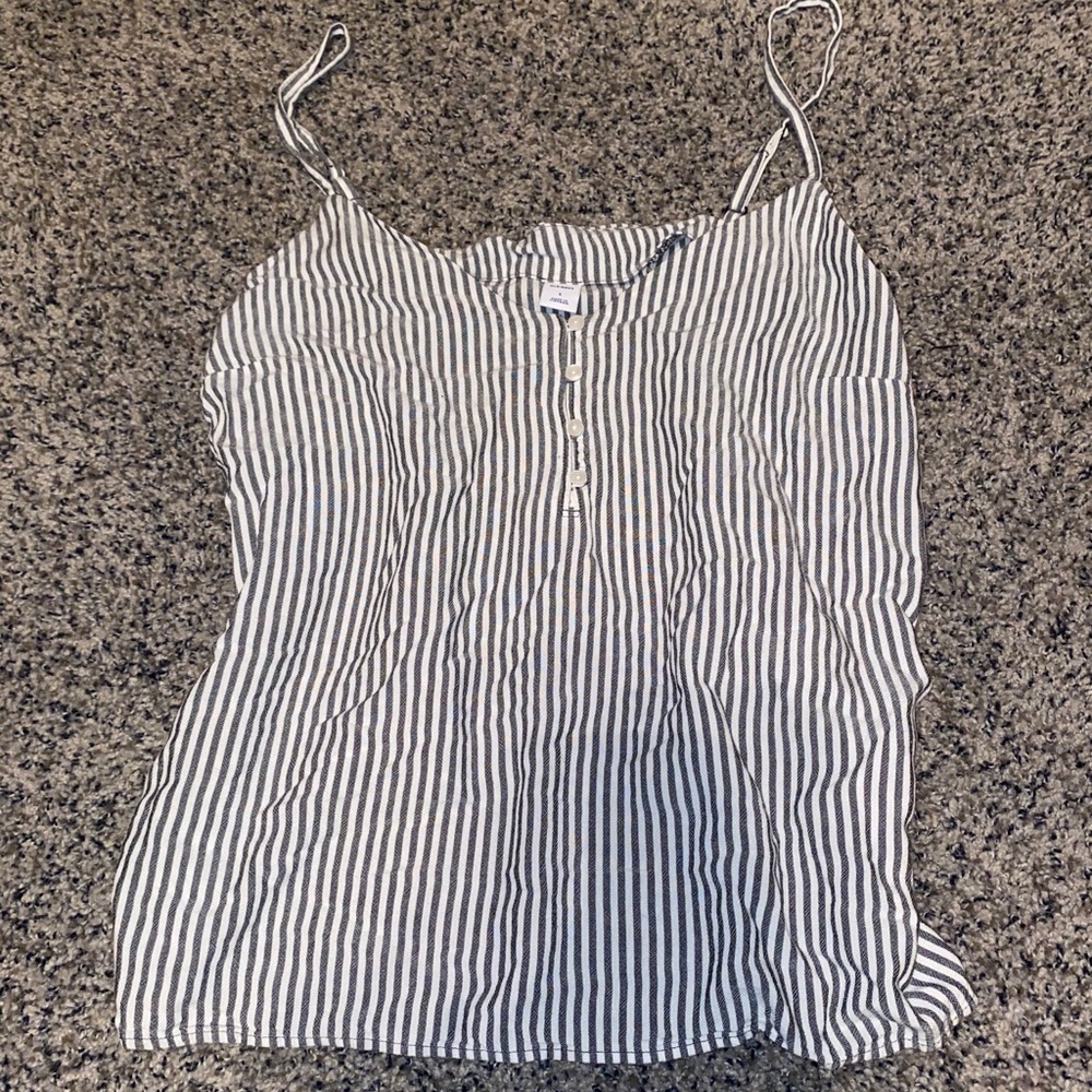 Gray and white striped Old Navy tank top